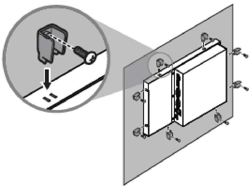 power supply You can mount the panel using either of the two options below. Option 1 - Panel mounting 1 Cut opening in the panel door to size specified in punchout table below.