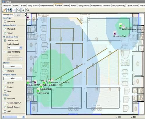 Wireless Network Management Key Features Simplified RF Site Planning Import floor