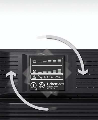 UPS operation and display panel can rotate 90 degrees, which provides upright viewing for users. Liebert GXT3 UPS Includes These Outstanding Features: Flexibility: Rack/tower configuration.
