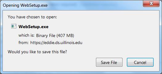 Firefox Click the Save File button.