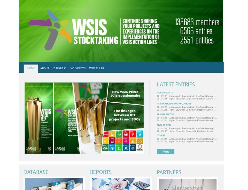 WSIS STOCKTAKING PLATFORM Unique global platform, embraced by WSIS multistakeholder community in