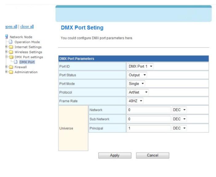 gen a continuación. Configure los puertos DMX de acuerdo con las instrucciones del menú (Configurar puerto DMX).