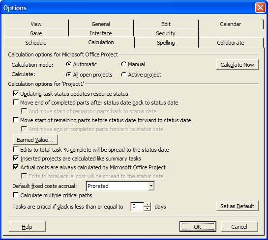 Module 2 25 Overview Calculation In order for Microsoft Project to provide the graphical representations and populate fields with