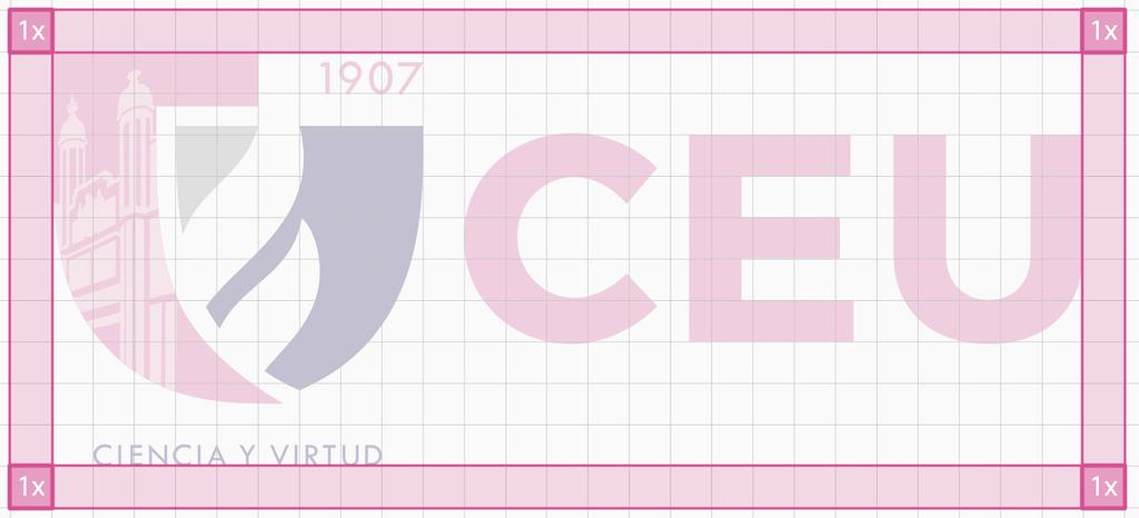 CEU INITIALS LOGO (HORIZONTAL) It must also have a clear space of 1 grid unit, and should always be applied with a white background to
