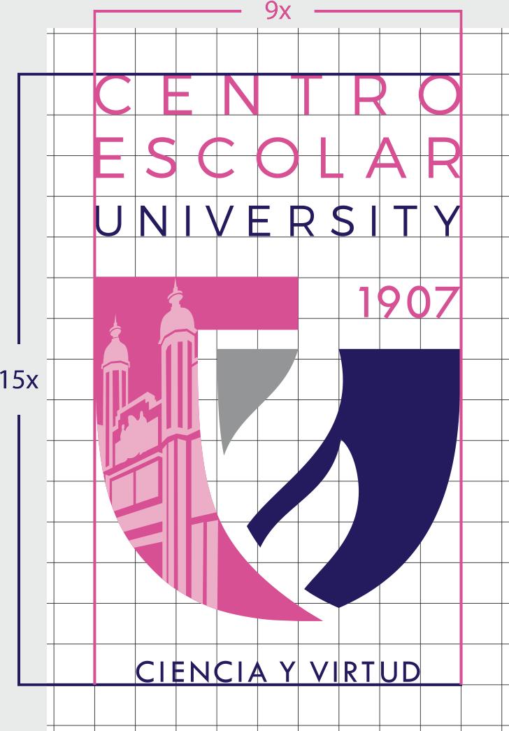 CEU LOGO (VERTICAL) It is made of 9 by 15 of grid units.