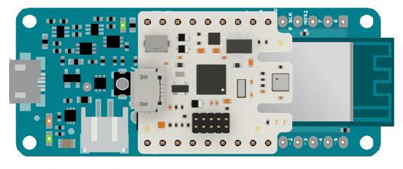 Figure 8 : Shield mounted on a MKRZERO form factor board When ITM-MKR680 is mounted on a MKRZERO format board it is powered by the hosting board through Arduino Pin.