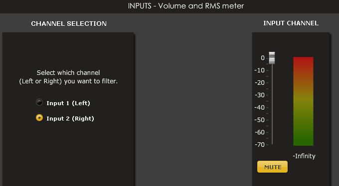 A darker color indicates the current active tab. 3.1.2 High and Low pass filters (Available in Mixer, 2way Xover, 4way plugins) Controls for the Low and High pass filters are very much similar.