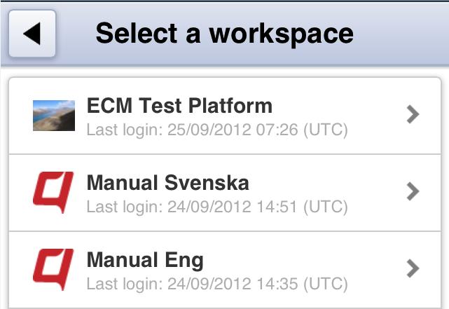 Mobile login Once logged on, you will come to a workspace selection page if you have logged on from m.webforum.com, otherwise you will come directly to the module selection.
