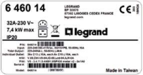 See the label or nameplate affixed to your Legrand PDU for appropriate input ratings or range of ratings.