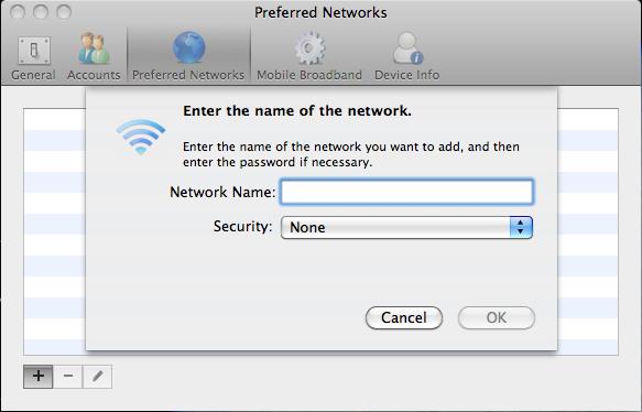 Setting Up Open Mobile Preferred Networks After connecting to a personal network, Open Mobile will automatically add it to the Preferred Networks list.