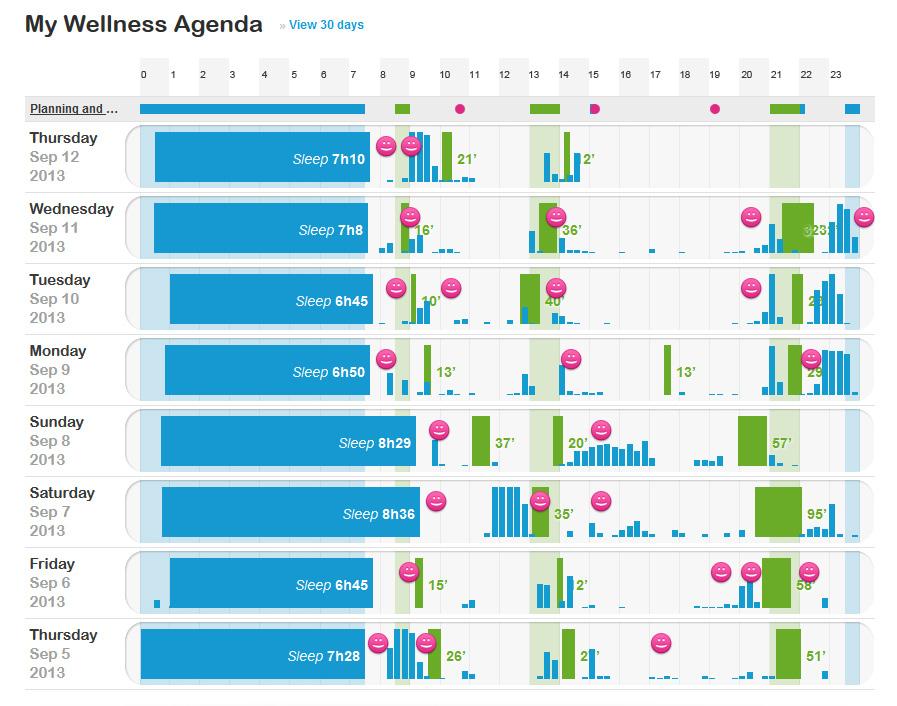 My Wellness Agenda Your wellness agenda is the daily planner of your fitness activities.