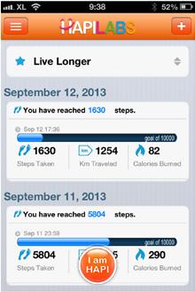 Settings On this screen, you can change your daily steps, calories burned and activity time goals.