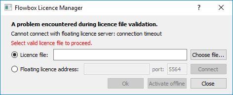 5. When Flowbox runs for the first time the license window will appear point to the license file (.
