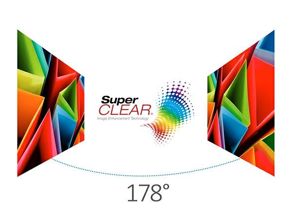 SuperClear MVA Panel Technology Enjoy accurate and vivid colors with consistent levels of brightness no matter the vantage point.