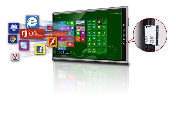 Professional (64Bit) OS and ViewBoard 2.0 whiteboard annotation software Utilizing powerful Intel i5 processors, ViewSonic s optional NMP710-P8 slot-in PC provides powerful computing capabilities.