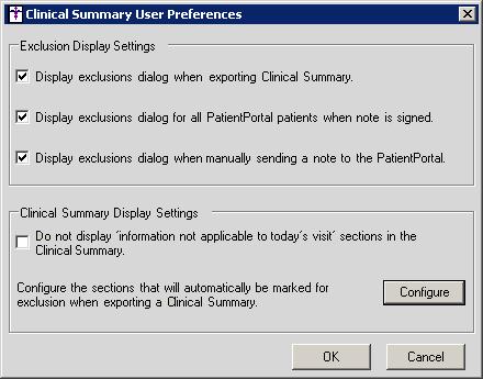 Added Features (continued) Export Patient Data The Clinical Summary User Preferences dialog, accessed via the Preferences button in the Export Patient Data dialog, has been updated with a new