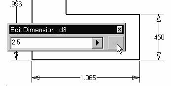Parametric Modeling Fundamentals 2-11 Modifying the Dimensions of the Sketch 1. Select the dimension that is to the 1. Select this dimension to modify. 2. In the Edit Dimension window, the current length of the line is displayed.