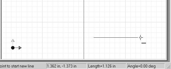 Parametric Modeling Fundamentals 2-7 3. Move the graphics cursor toward the right side of the graphics window and create a horizontal line as shown below (Point 2).