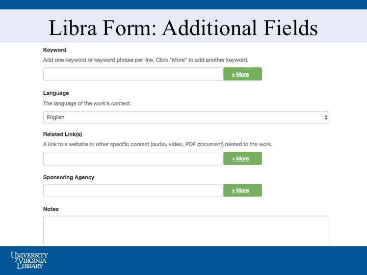 The fields at the end of the form are optional.