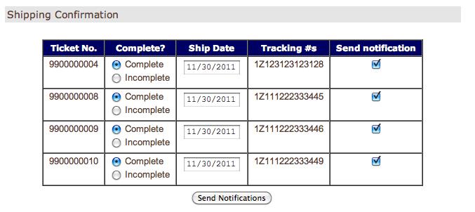 php (seen below). It is here you enter the tracking number given to you by the company you have chosen to ship your orders.