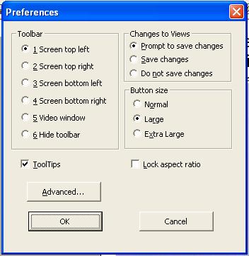 You can use the Toolbar controls to select where the toolbar is displayed. Note that the Screen top left and Screen top right deliberately leave room for the Windows control buttons.