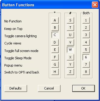 Use the mouse to choose the function you desire for the button the # button, or for both buttons pressed together.