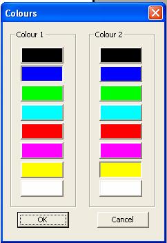exception of Switch to OPTi and back. This is equivalent to pressing scroll lock on the keyboard. Options Colours The colours used to display the text and paper can be altered.
