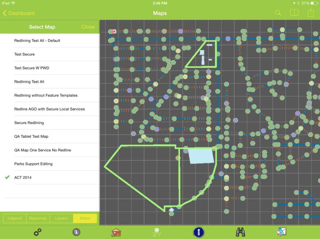 Changing maps To change the map, click on the Maps Panel button (or full screen for iphone).