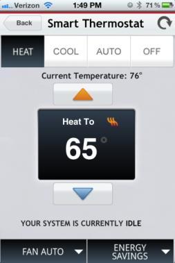 Tap Auto to let your thermostat automatically decide when to heat or cool, depending on your heating and cooling preferences.