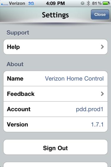 From the Home Control Dashboard, scroll down and tap Settings: 2.