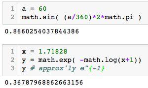 Functions in Python Functions can be composed Supply an expression as the argument of a function Output of one function becomes input to another math.