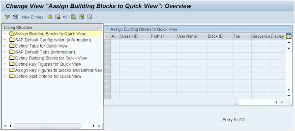 When you call the quick view configuration, the system presents a view cluster with 8 views or folders in SNC 7.01 or 6 in SNC 7.