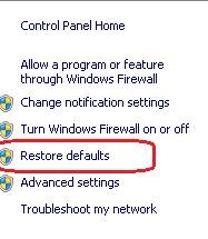 3. On the left side of the page, click on Restore Defaults. 4.