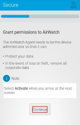 the AirWatch MDM Agent on