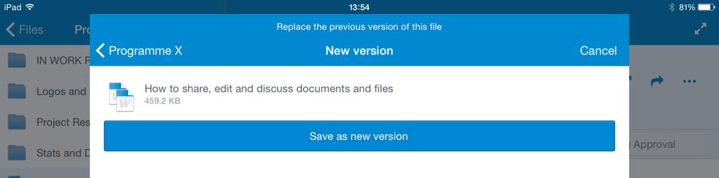 If you save the file back into another workspace or folder then you will be uploading a separate file altogether, but the second copy will have your new changes.