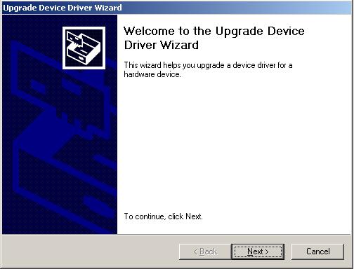 start the Upgrade Device Driver