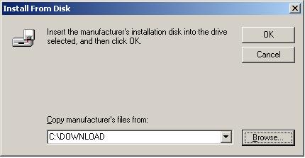 (7) Specify the folder that the extracted driver file is located in, and select(click)