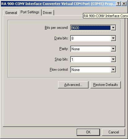 (3) Select Port Settings tab and Select (click) on Advanced.
