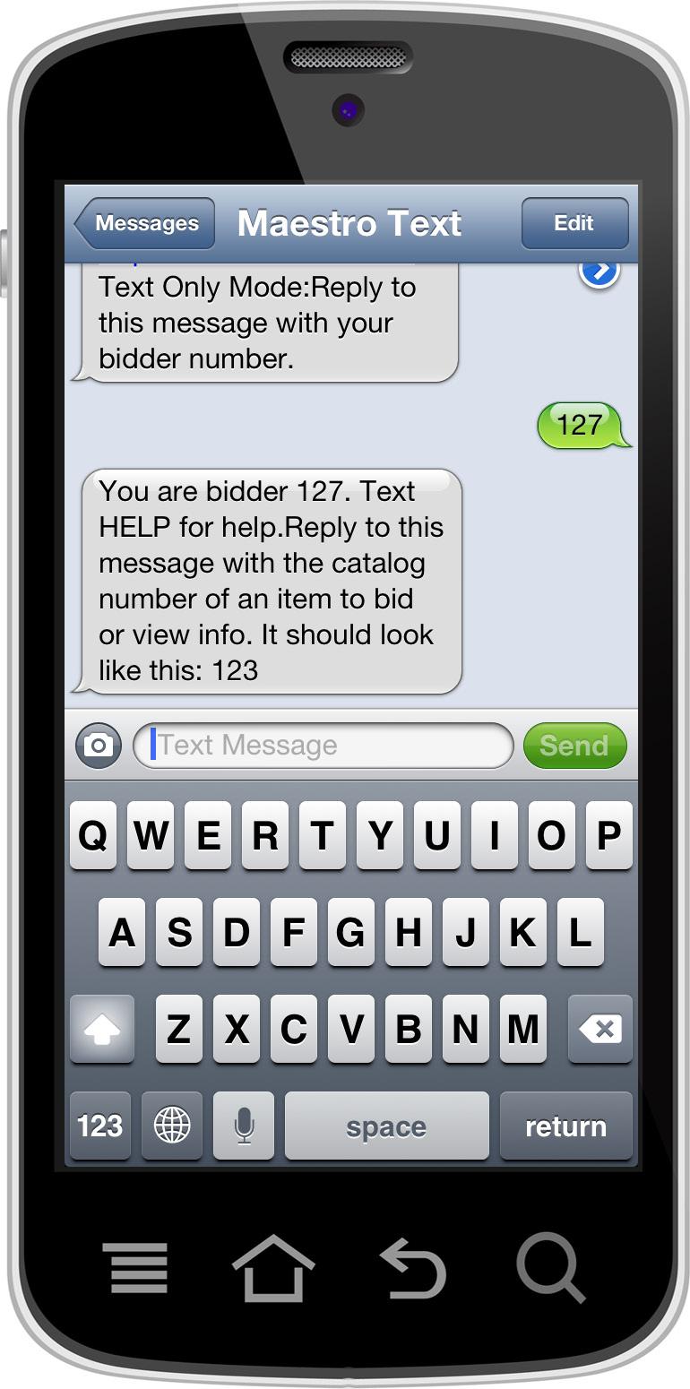 The bdder texts your KEYWORD to a SHORT CODE, and the bdder mmedately receves a welcome message wth nstructons and a hyper lnk.