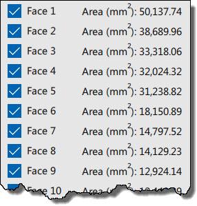 Surface Finish Tab: Partial Face List Any change that you make to either the finish operations or the face selection will be reflected in the exported