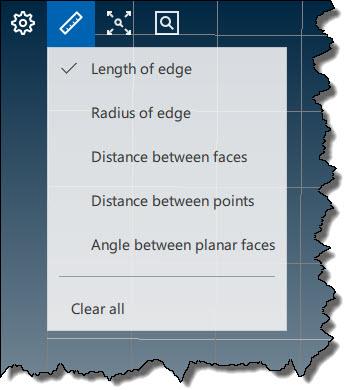 Two Elements of Different Types For two elements of different types (face/edge, face/vertex, edge/vertex), only the distance is between the elements is displayed.