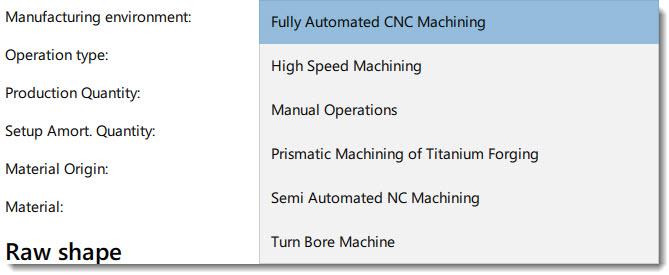 Manufacturing Environment Menu The Manufacturing Environment selection sets defaults for many of the inputs on the General Settings tab, and determines the Machining Operation Type in SEER-MFG.