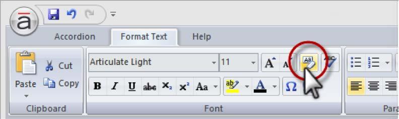 Formatting Text Continued Here are some tips for working with Engage's font tools: Hover over any button in the ribbon to see its function.
