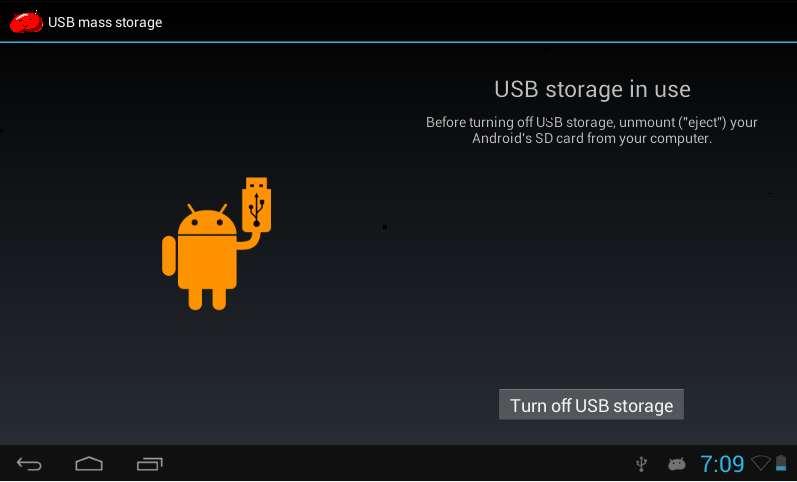 Turn off USB storage to disconnect your device with PC 1.