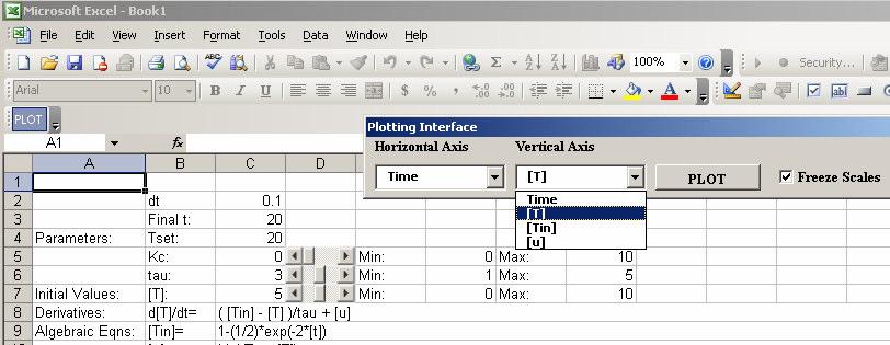 Click to start plotting dialog Figure 15. Plotting dialog Notes: i) The plots are generated by Excel statements and thus can be changed by the usual procedures in Excel.