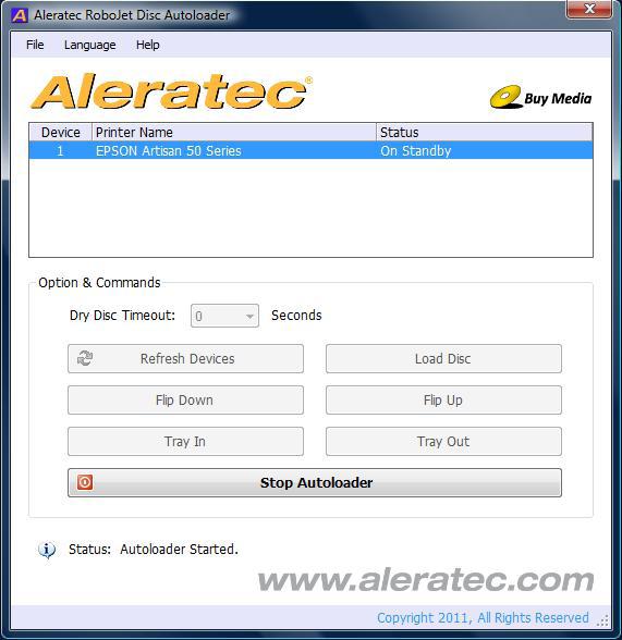 Using the Aleratec RoboJet Disc Autoloader Application 1.