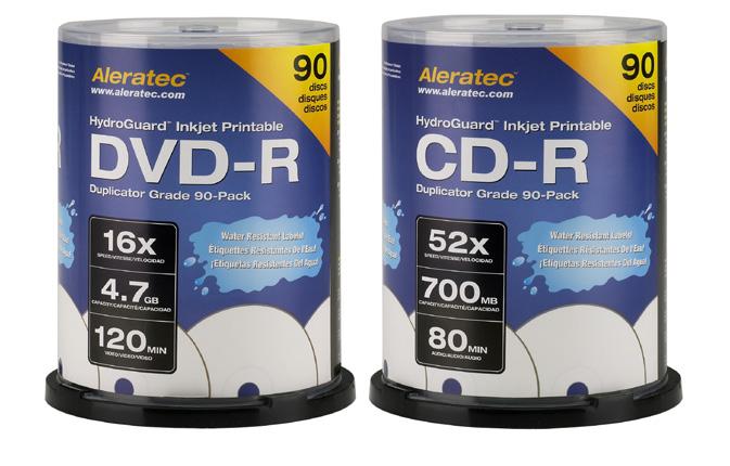 For best results we recommend: Aleratec HydroGuard Inkjet Printable Duplicator Grade DVD/CD recordable