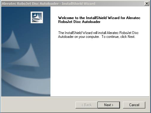 Installing Aleratec s RoboJet Disc Autoloader Software 1. When you place the installation CD into your computer s drive, the installation screen should appear.