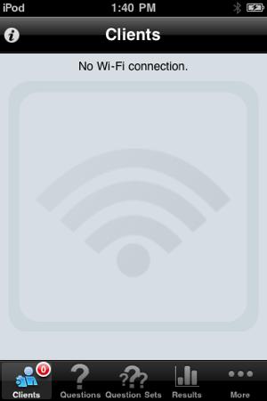 Once you have a wireless network setup, you should connect to it on your host device (iphone, ipod Touch or ipad) before launching eclicker Host.