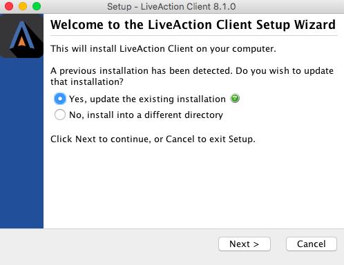 Figure 1: Uninstalling the Client Step 3 Install the LiveNX Client by opening the LiveNXClient_macos_<version>_setup.dmg file.